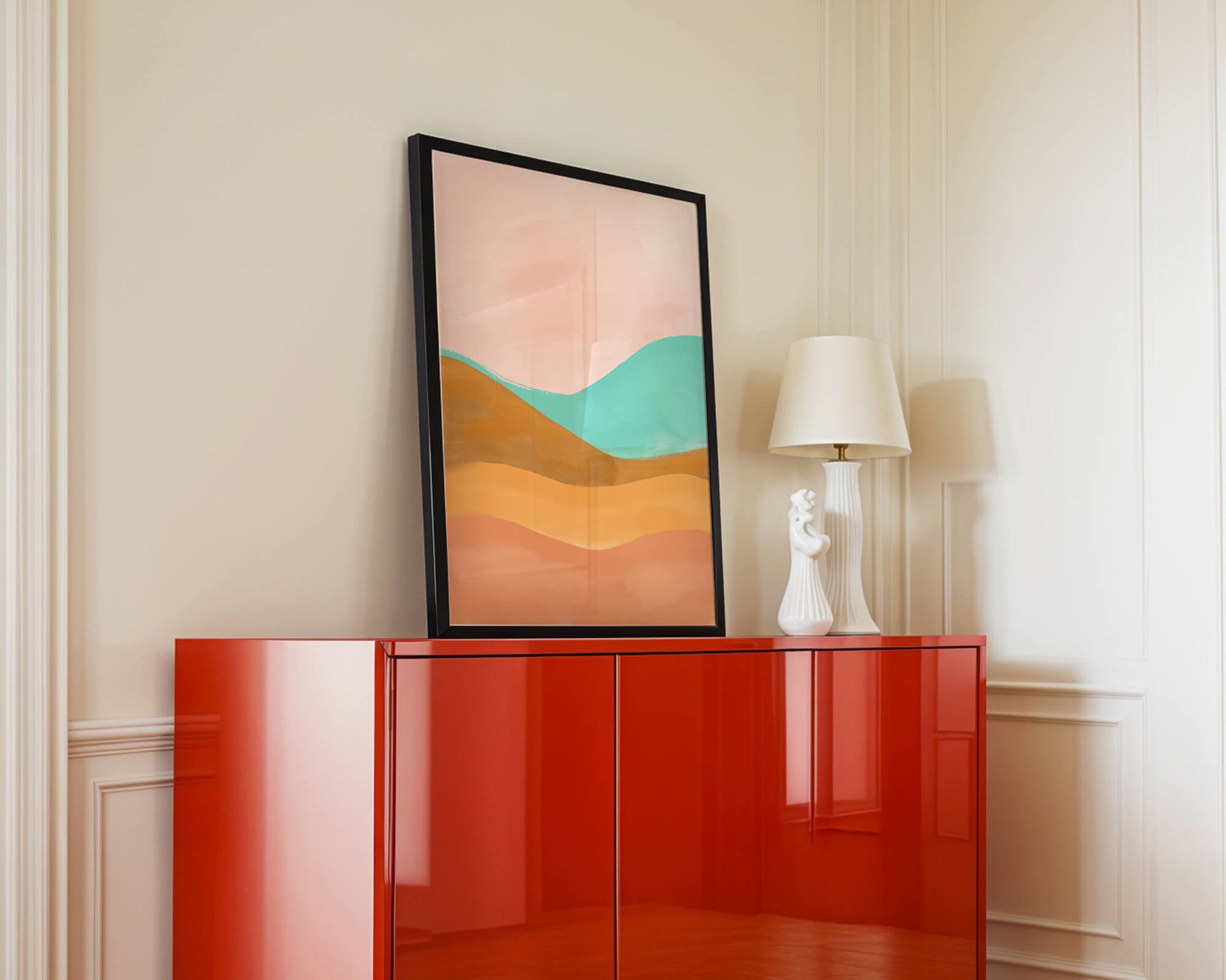Abstract Landscape with Soft Colors and Flowing Hills