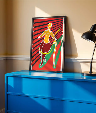 Modern abstract art with dynamic lines and vivid colors - Mi tienda