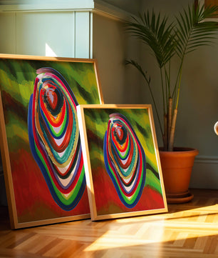 Abstract multicolored swirl with vibrant brush strokes
