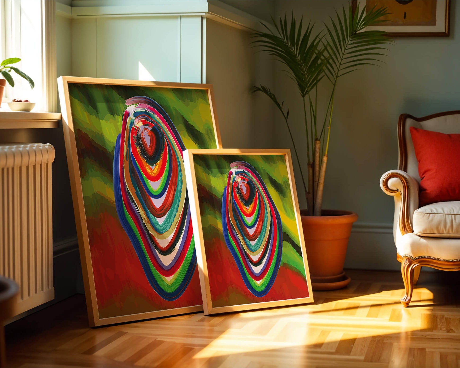 Abstract multicolored swirl with vibrant brush strokes