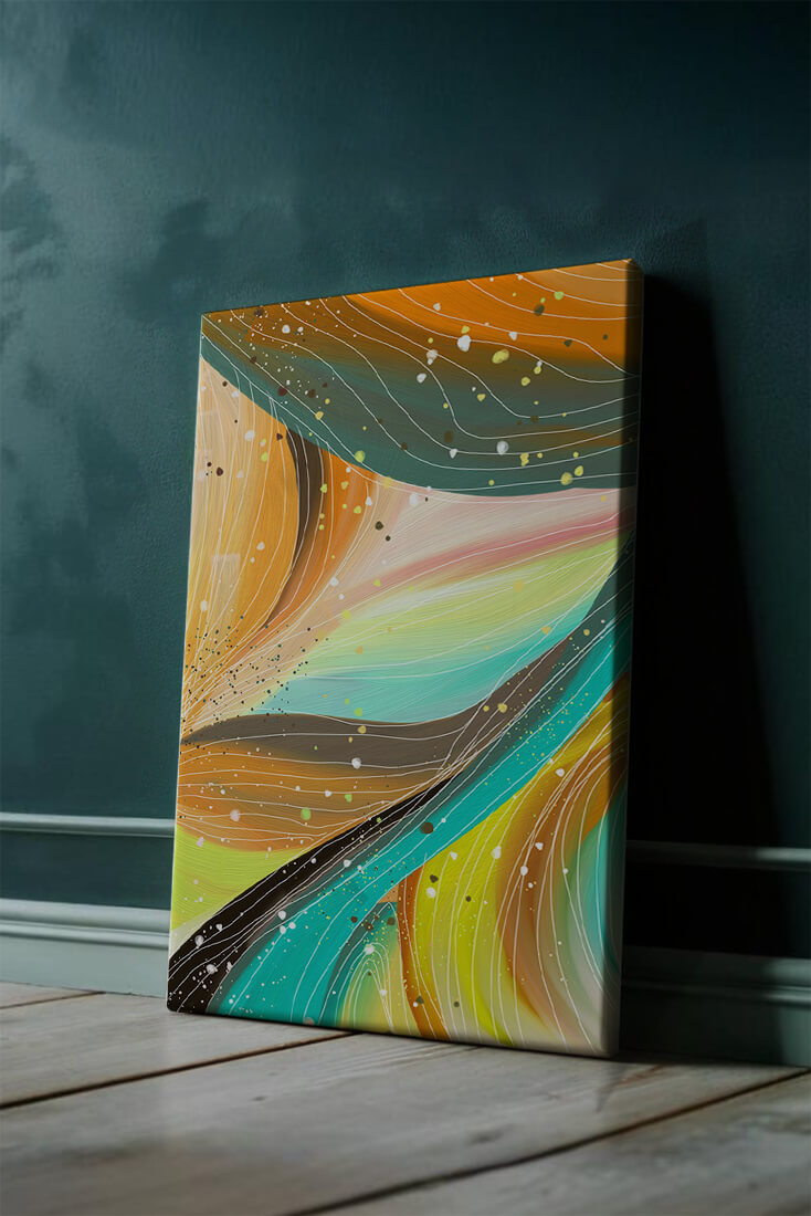 Abstract swirl of vibrant colors with dynamic lines