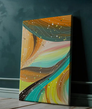 Abstract swirl of vibrant colors with dynamic lines