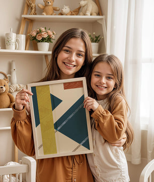 Zeitgenössische abstrakte geometrische Kunst mit lebendigen Farben