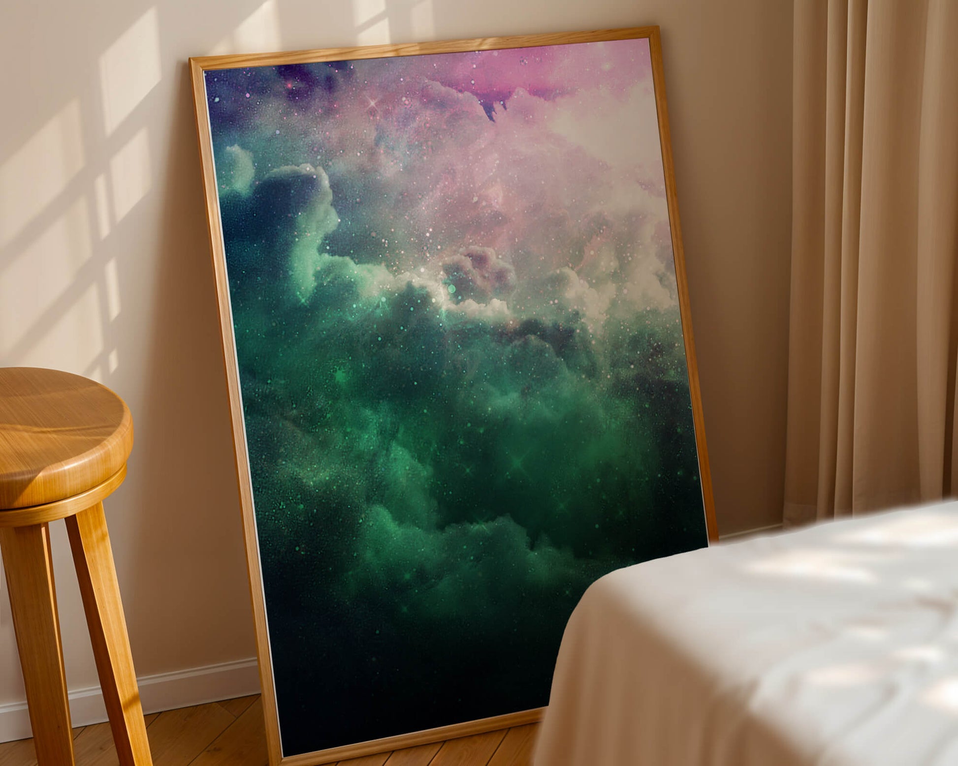 Mystical Cosmic Clouds Illuminated by Colorful Nebula