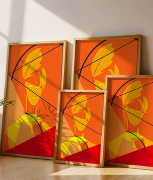 Abstract Portrait with Geometric Shapes and Bold Colors - Mi tienda