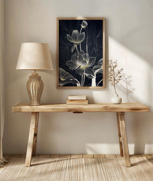 Elegant Abstract Lotus Flowers with Geometric Patterns