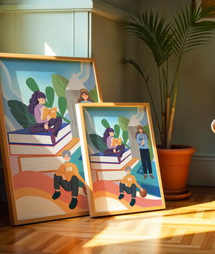 Illustration éducative d’enfants s’adonnant à la lecture de livres