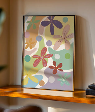 Motif floral abstrait coloré
