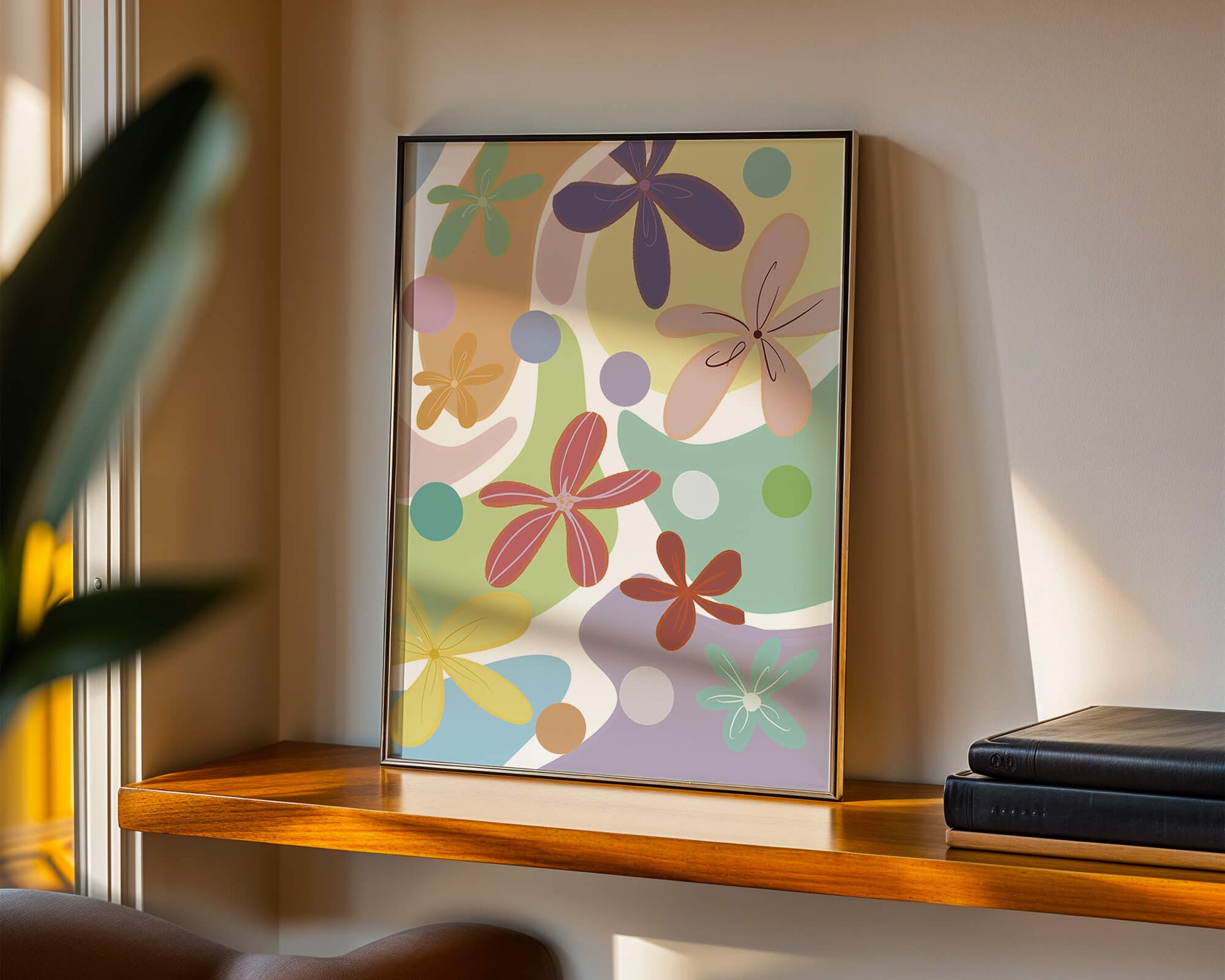 Motif floral abstrait coloré