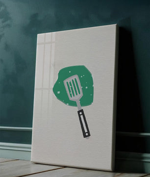 Spatula Artwork with Green Abstract Background - Mi tienda