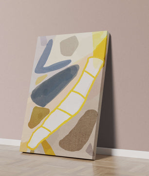 Abstract Design with Geometric Shapes in Earthy Tones and Gold Accents - Mi tienda