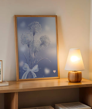Carnations With Sparkles And Ribbon On Blue Background - Mi tienda