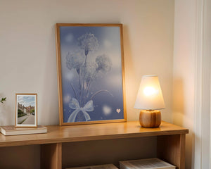 Carnations With Sparkles And Ribbon On Blue Background - Mi tienda