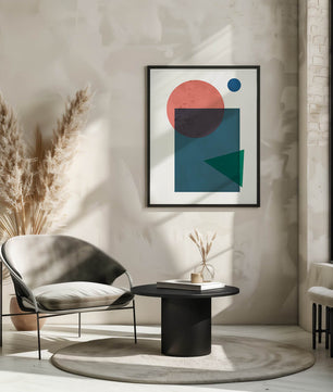 Geometric Abstract Art with Overlapping Shapes in Soft Colors - Mi tienda