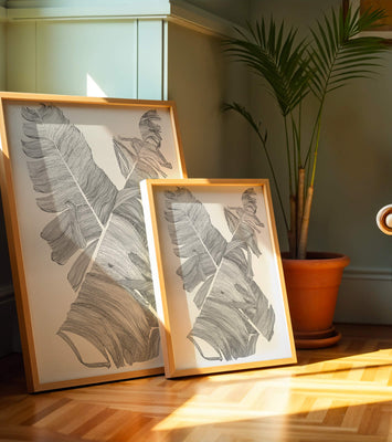 Monochrome Abstract Illustration of Overlapping Leaves
