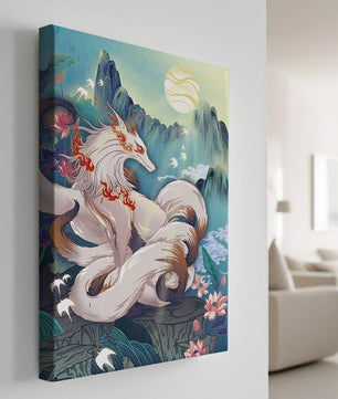 狐妖在充满生机的幻想景观中