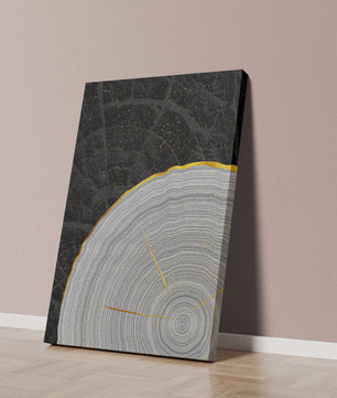 Abstract Wood Grain Pattern with Gold Accents on Black Background - Mi tienda