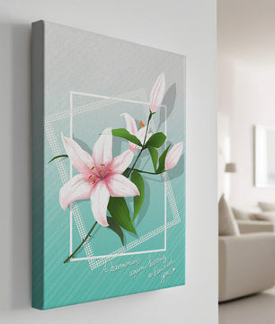 Elegant floral design with pink lilies and modern accents