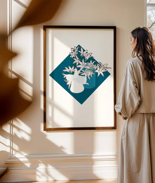Modern Floral Design with Geometric Elements