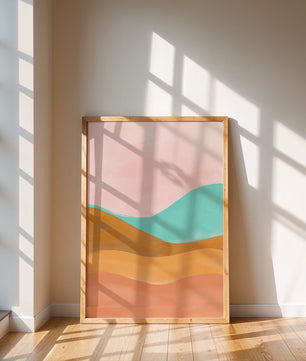 Abstract Landscape with Soft Colors and Flowing Hills