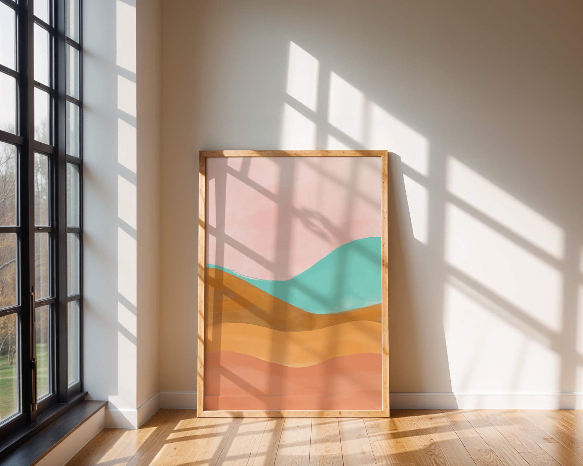 Abstract Landscape with Soft Colors and Flowing Hills