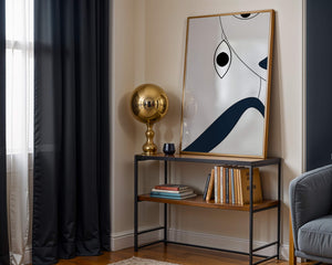 Abstract Minimalist Art with Geometric Shapes and Earring Detail - Mi tienda