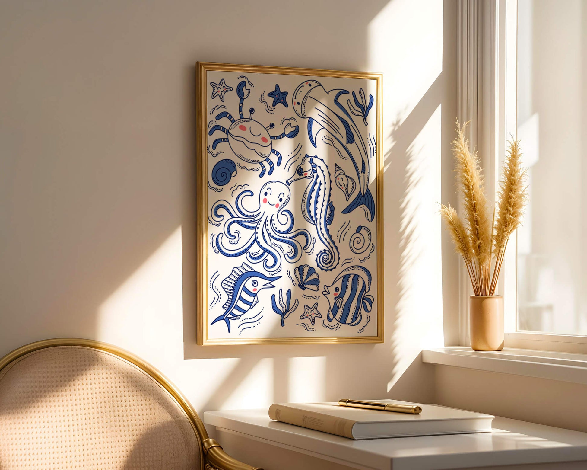 Underwater Marine Life Theme with Cartoon Sea Creatures