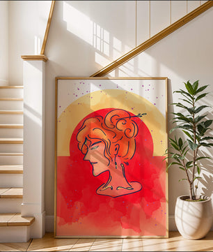 Abstract Portrait with Vibrant Colors and Artistic Flair
