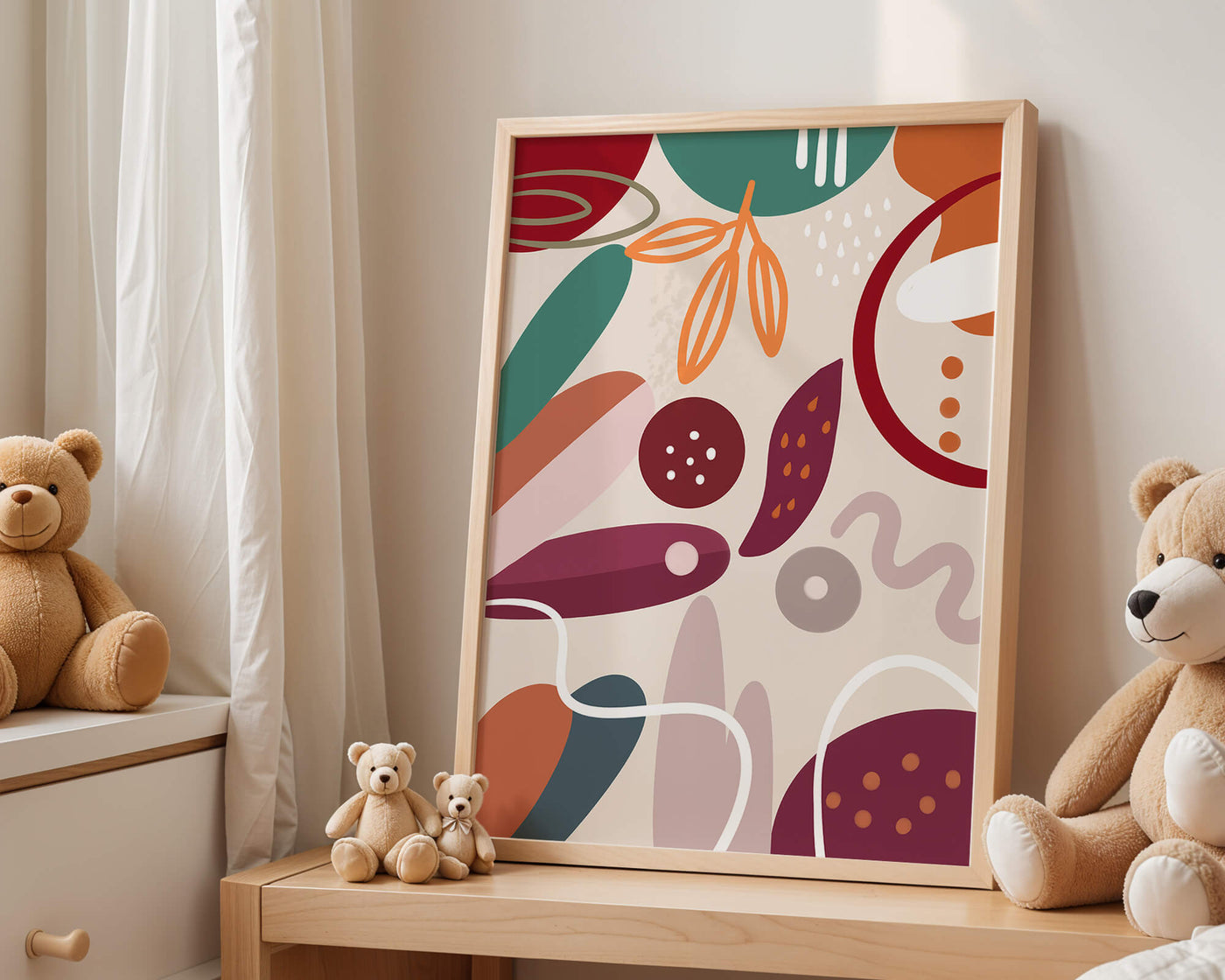 Abstract colorful geometric shapes and patterns