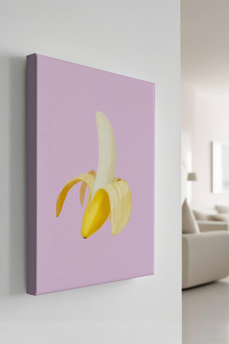 Open banana with purple background for vibrant decoration
