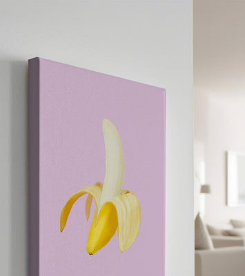 Open banana with purple background for vibrant decoration