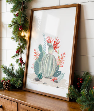 Colorful Cactus Arrangement With Red Blooms And Desert Plants - Mi tienda