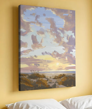 Paisaje sereno con cielo matutino y campos abiertos