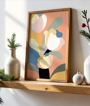 Colorful abstract shapes with soft pastel tones
