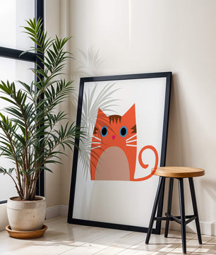 Cute Cat Illustration with Bright Colors and Whimsical Design - Mi tienda