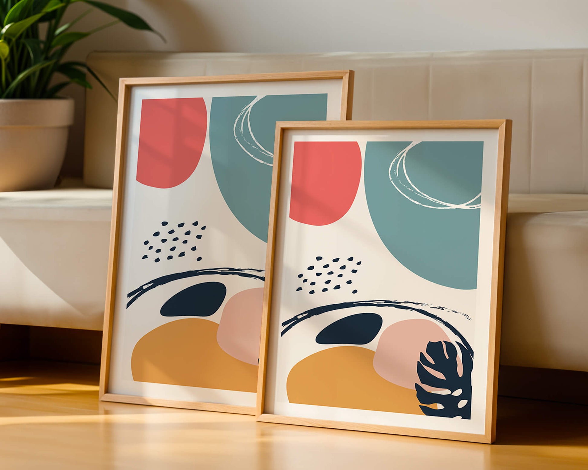Abstract shapes and colors in modern art design