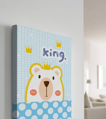 Adorable bear illustration with crown and playful text