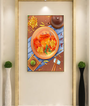 Crab Dish with Chrysanthemum Flowers and Tea Setting - Mi tienda