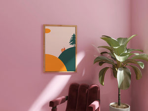 A Snail Climbing a Hill in Minimalist Nature Art - Mi tienda