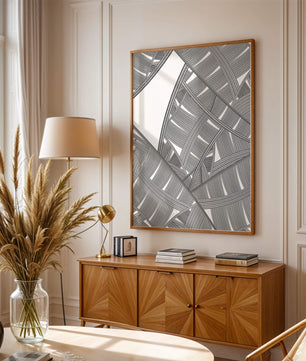 Detailed Abstract Geometric Pattern with Interwoven Stripes - Mi tienda