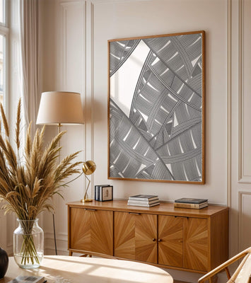 Detailed Abstract Geometric Pattern with Interwoven Stripes