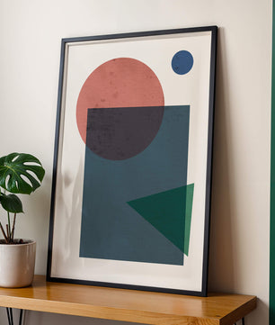 Geometric Abstract Art with Overlapping Shapes in Soft Colors - Mi tienda