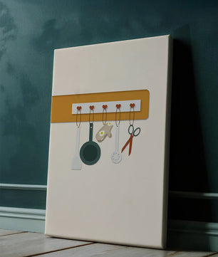Kitchen Utensils Hanging on a Wall with Heart Hooks - Mi tienda