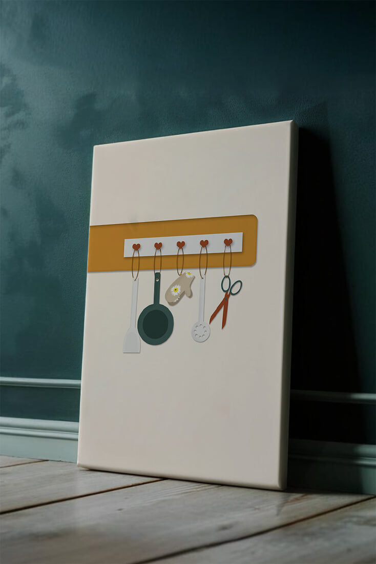 Kitchen Utensils Hanging on a Wall with Heart Hooks - Mi tienda