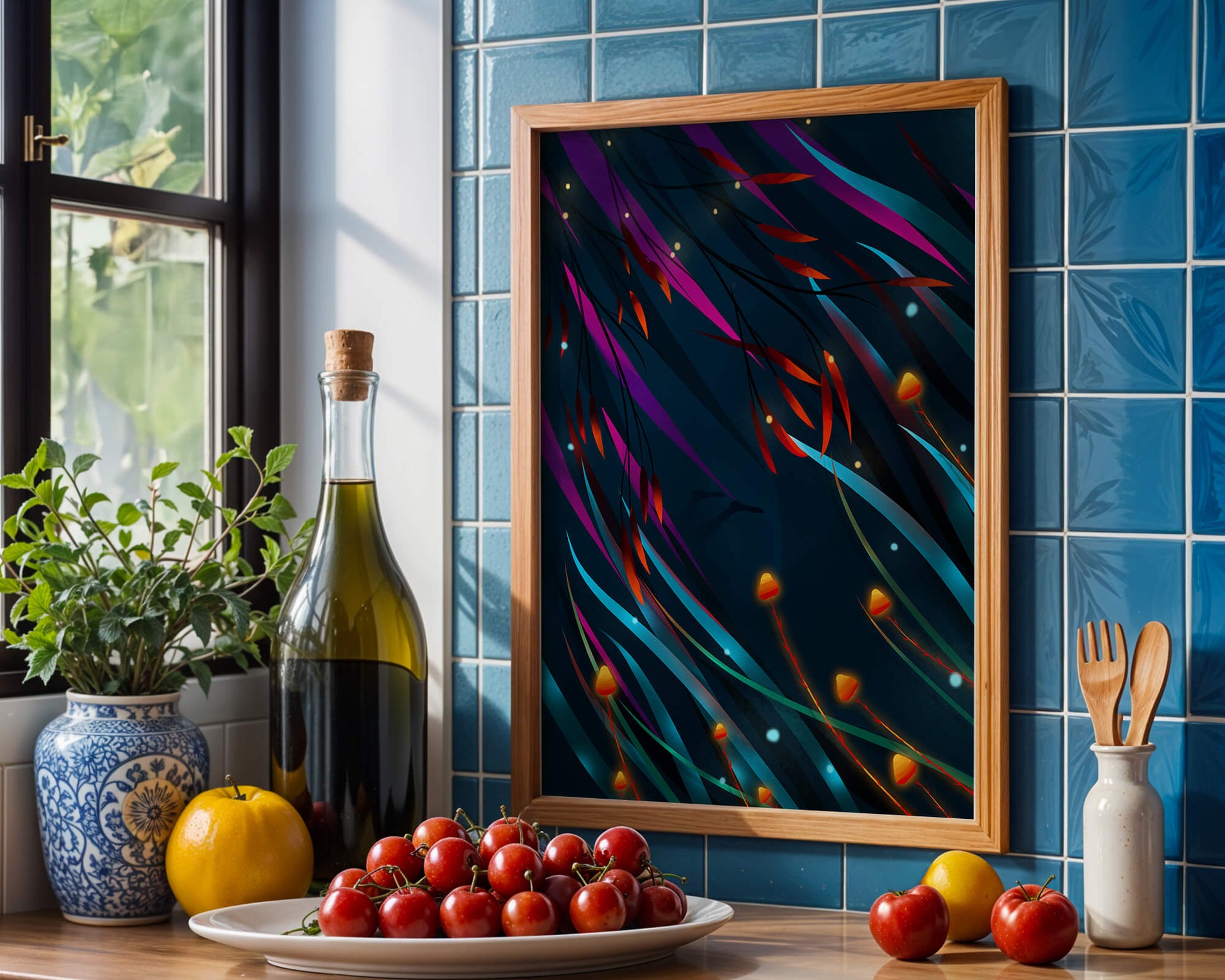 Abstract Underwater Fantasy with Glowing Elements and Vivid Colors
