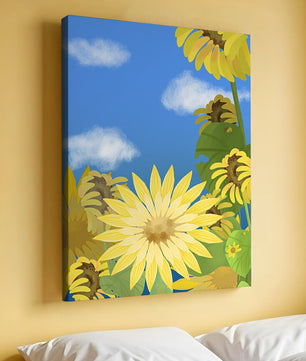 Sunny Sunflowers Against a Bright Blue Sky