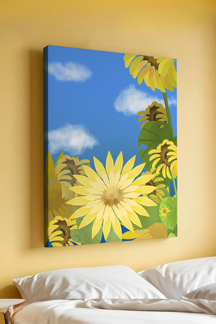 Sunny Sunflowers Against a Bright Blue Sky