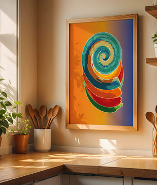 Bunte Spirale abstrakte Kunst mit lebendigem Farbverlauf Hintergrund