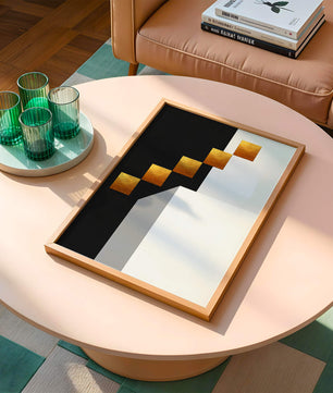 Modern abstract geometric artwork with gold accents - Mi tienda