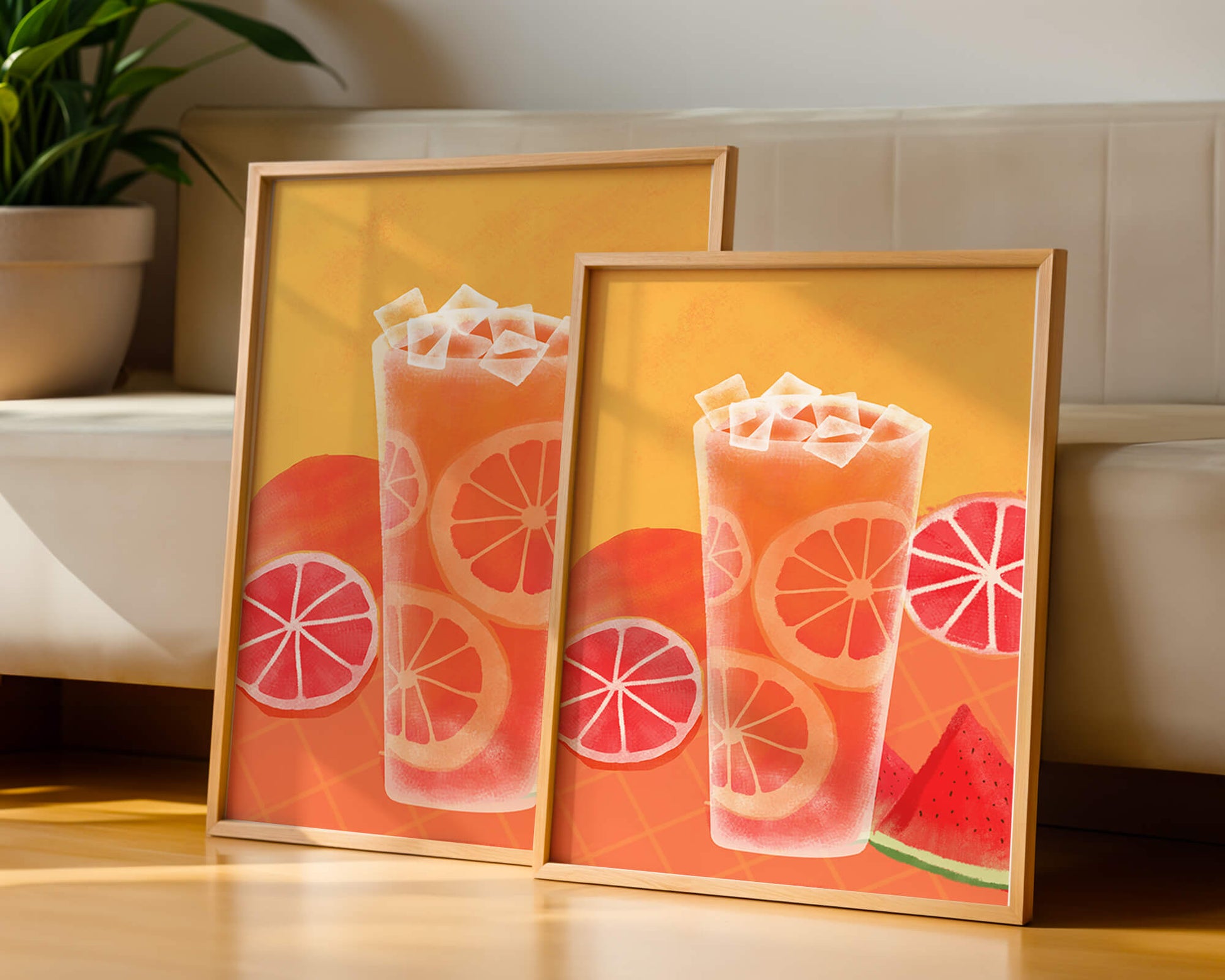 Refrescante cóctel de frutas de verano con cítricos y sandía.